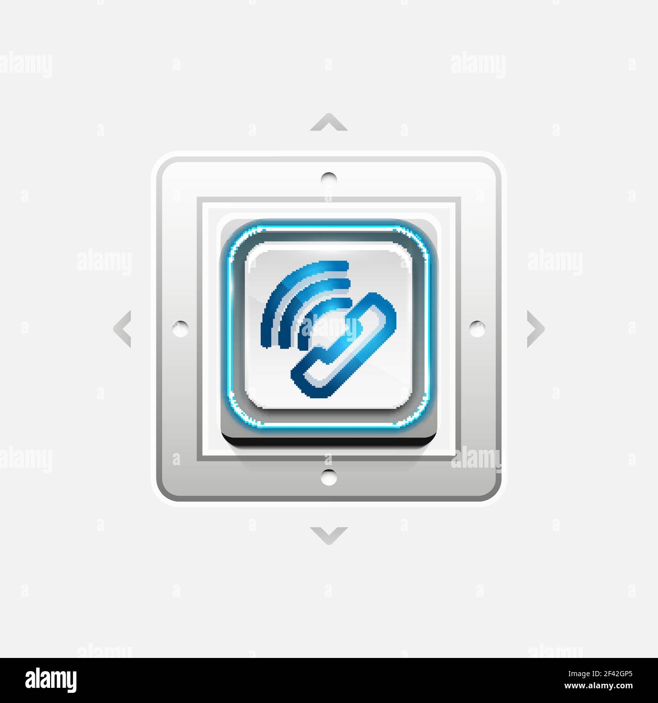 Bouton de téléphone, idée d'assistance téléphonique, illustration vectorielle. Bouton de téléphone, idée d'assistance téléphonique, illustration vectorielle. Icône de téléphone ancien mode Illustration de Vecteur