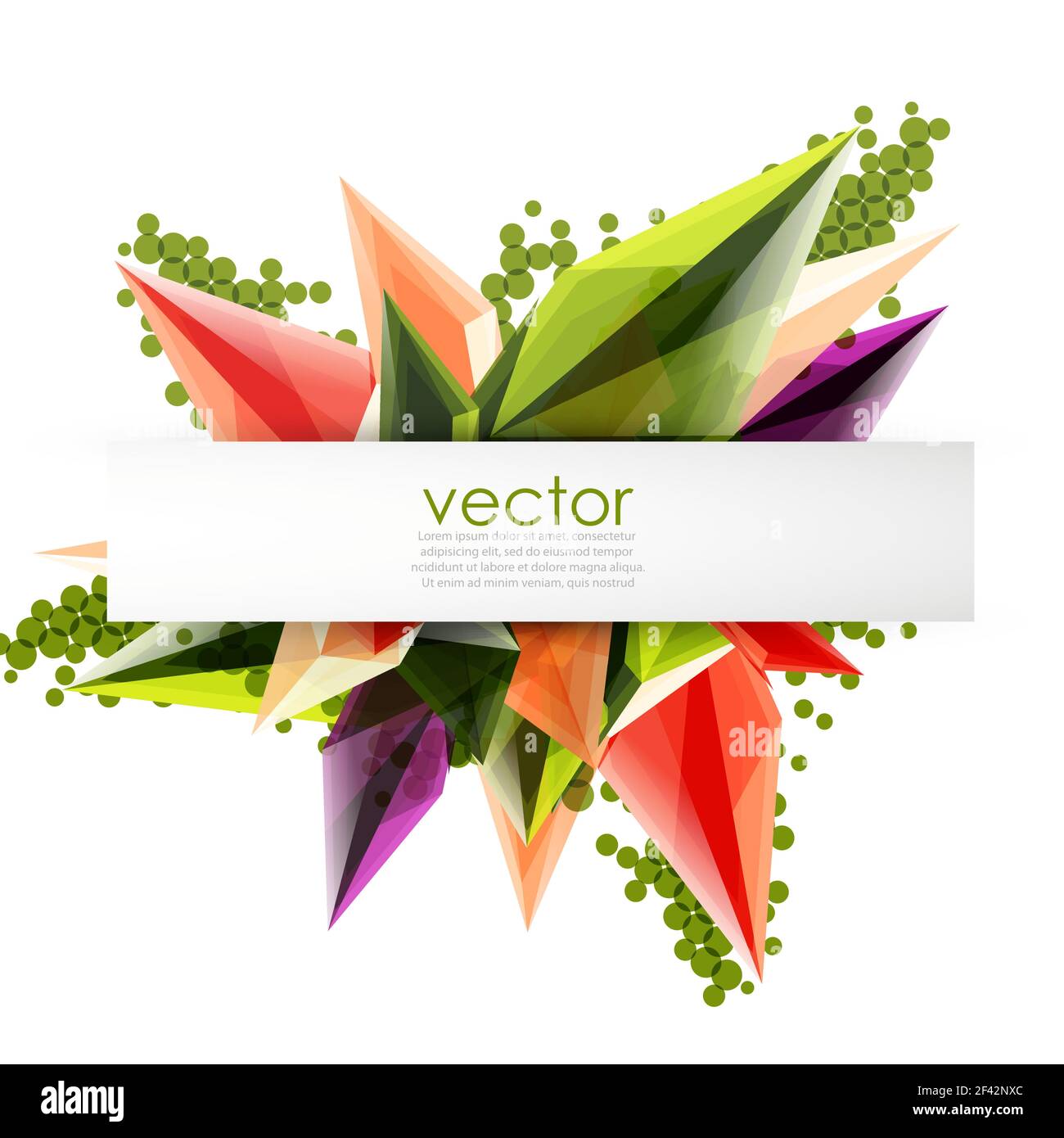 Fond abstrait vectoriel de cristaux en fleurs colorées. Fond abstrait vectoriel de cristaux en fleurs colorées. Verre effet transparent formes triangulaires 3d brillantes Illustration de Vecteur