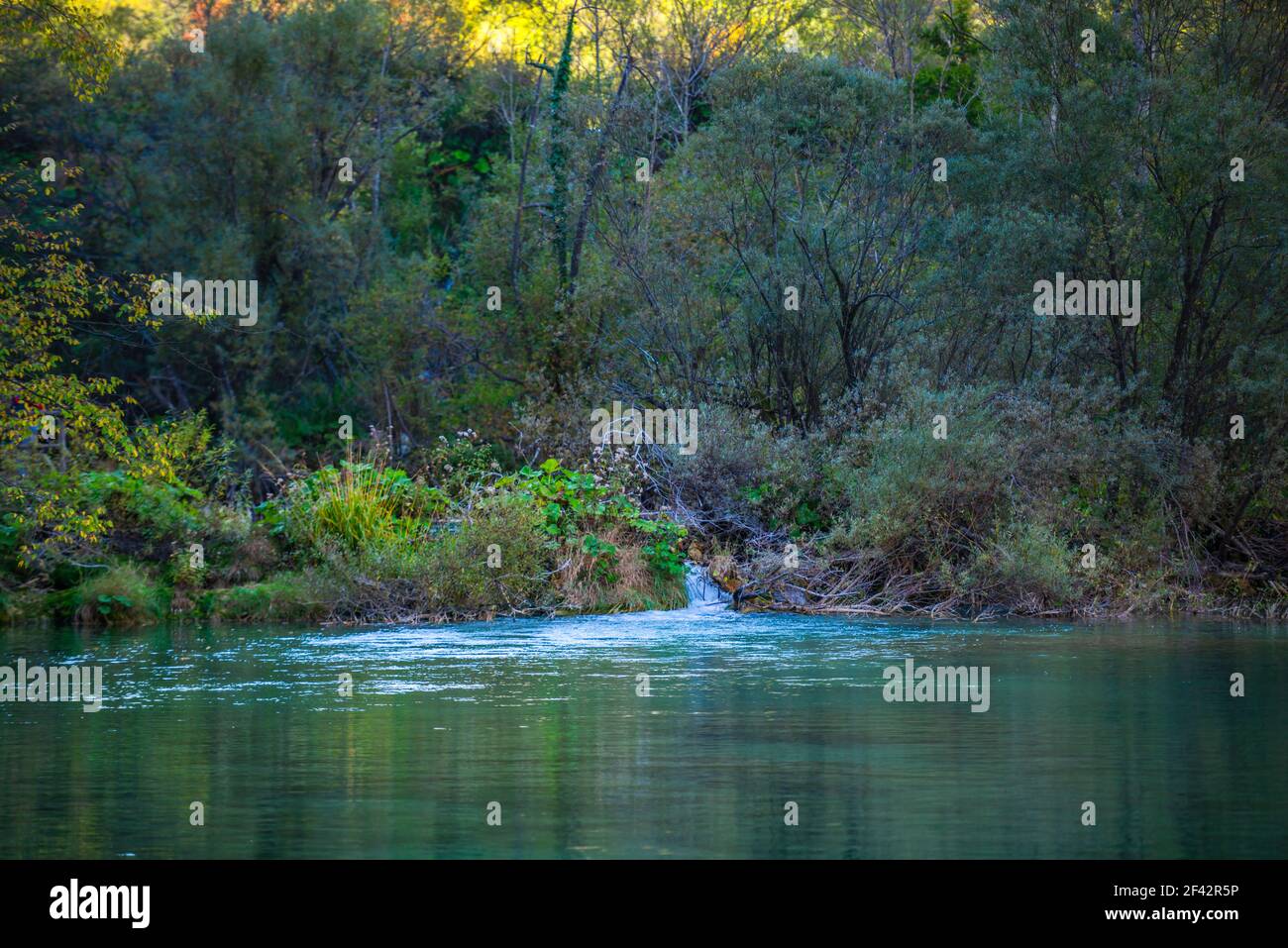 Paysage d'automne étonnant dans le parc naturel de Plitvice Jezera, Croatie Banque D'Images