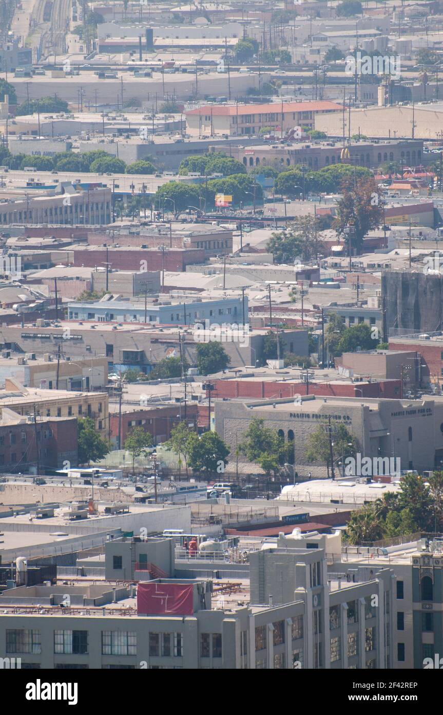 Vue dense de l'étalement urbain de Los Angeles, CA, États-Unis. Banque D'Images