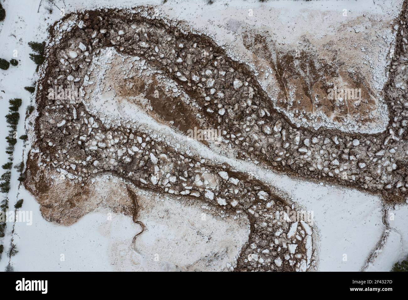 Rivière remplie de glace dans la baie de Fundy, Nouvelle-Écosse Banque D'Images