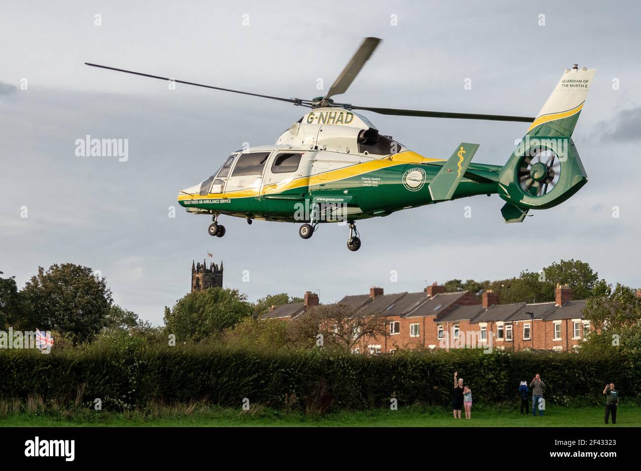 Hélicoptère Great North Air Ambulance, Earsdon, North Tyneside Banque D'Images