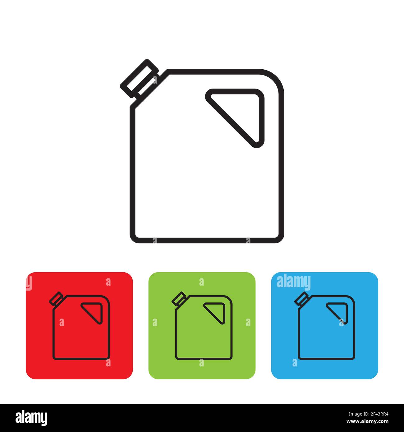 Cartouche noire pour icône d'essence isolée sur fond blanc. Icône de gaz diesel. Définir les icônes boutons carrés colorés. Illustration vectorielle Illustration de Vecteur