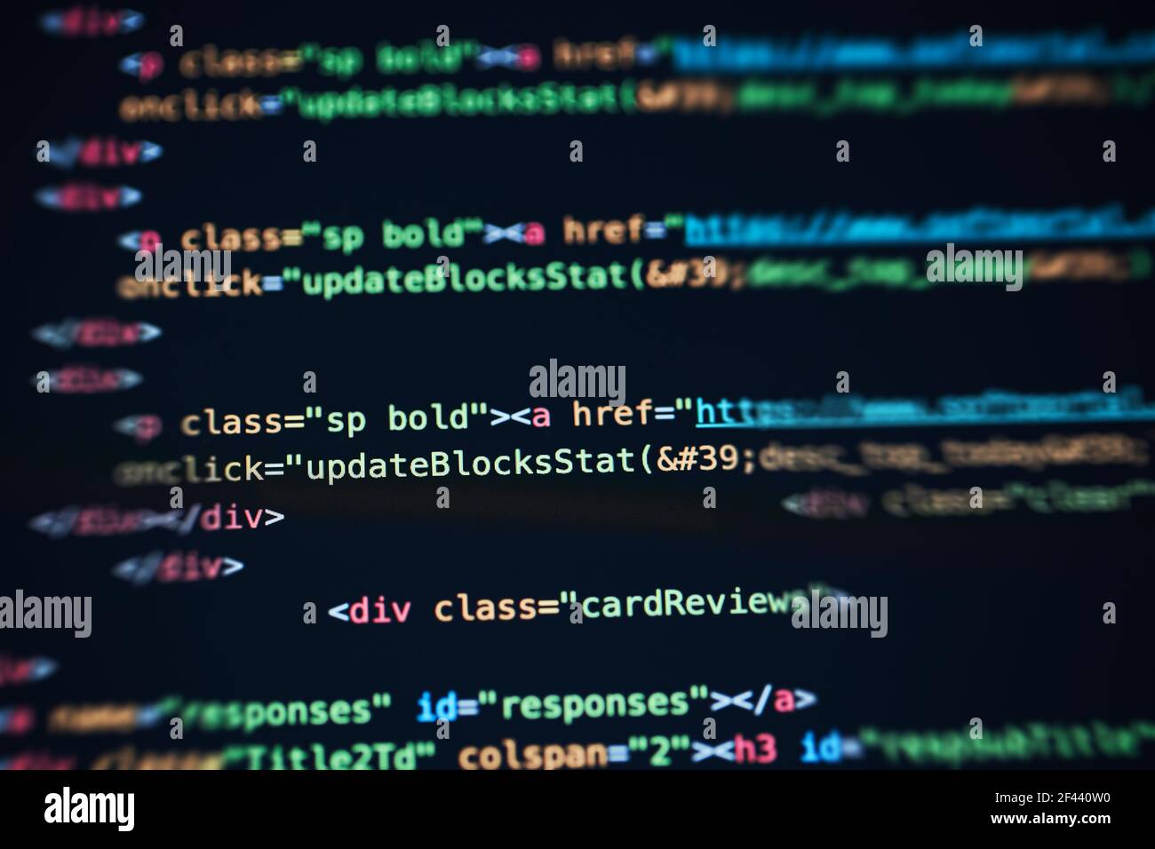 Résumé du code de programmation de base du développeur de logiciel. Banque D'Images