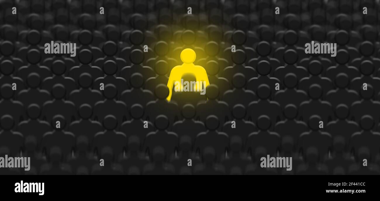 illustration avec des personnes de concept d'individualité ou d'indépendance Banque D'Images
