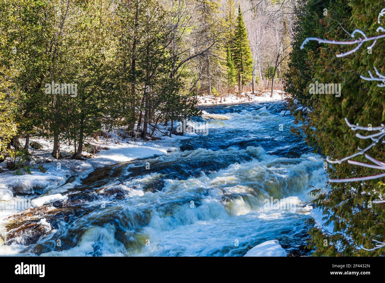 Egan Chutes conservation Area Haliburton County Bancroft Ontario Canada in hiver Banque D'Images