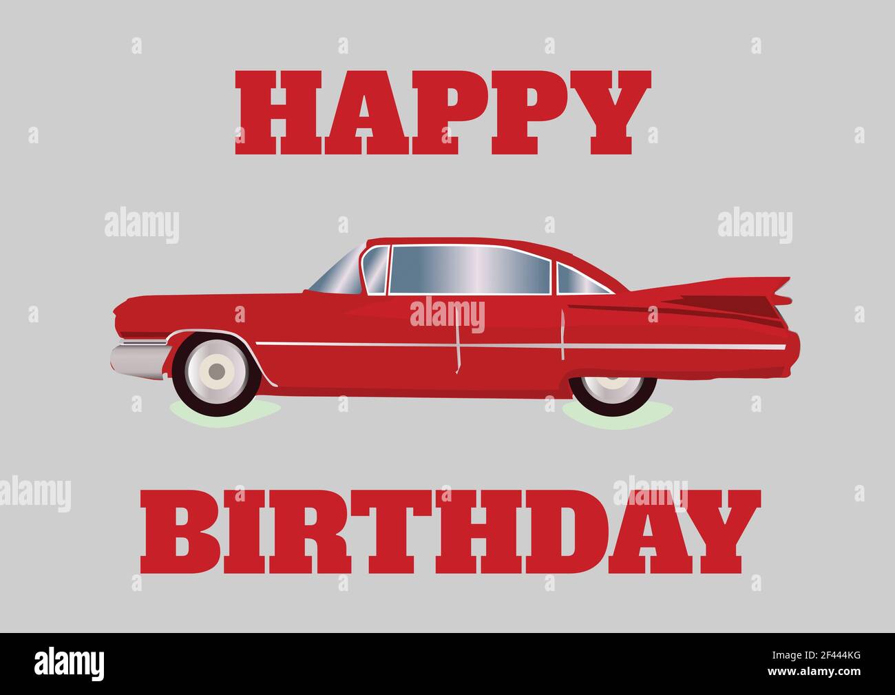 Image Generee Numeriquement Du Texte Joyeux Anniversaire Contre Une Voiture Rouge Sur Fond Gris Photo Stock Alamy