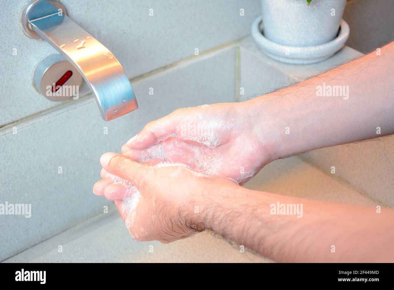 Se laver les mains Banque D'Images