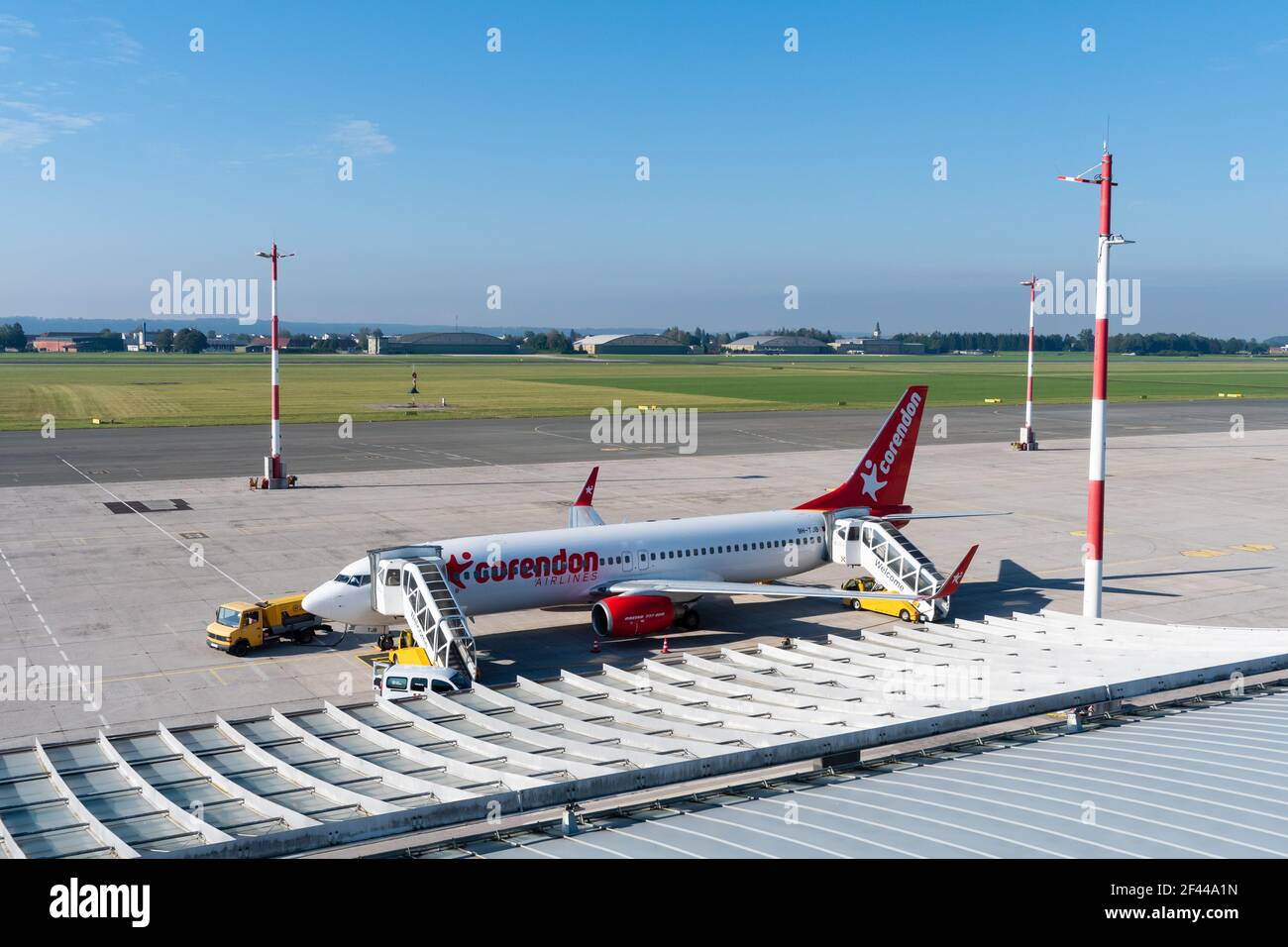 Hoersching, autriche, 20 août 2020, 9h-TJB Corendon Airlines Europe Boeing 737-800 à l'aéroport de linz Banque D'Images