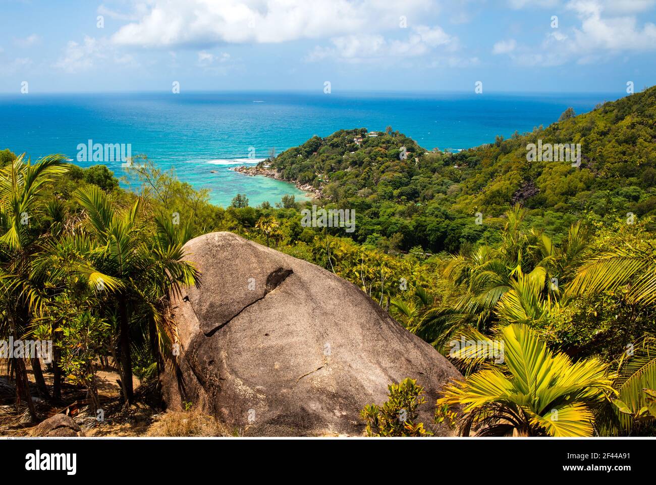 Géographie / Voyage, Seychelles, Praslin, vue panoramique du point de vue de la fond Ferdinand natur, Additional-Rights-Clearance-Info-not-available Banque D'Images