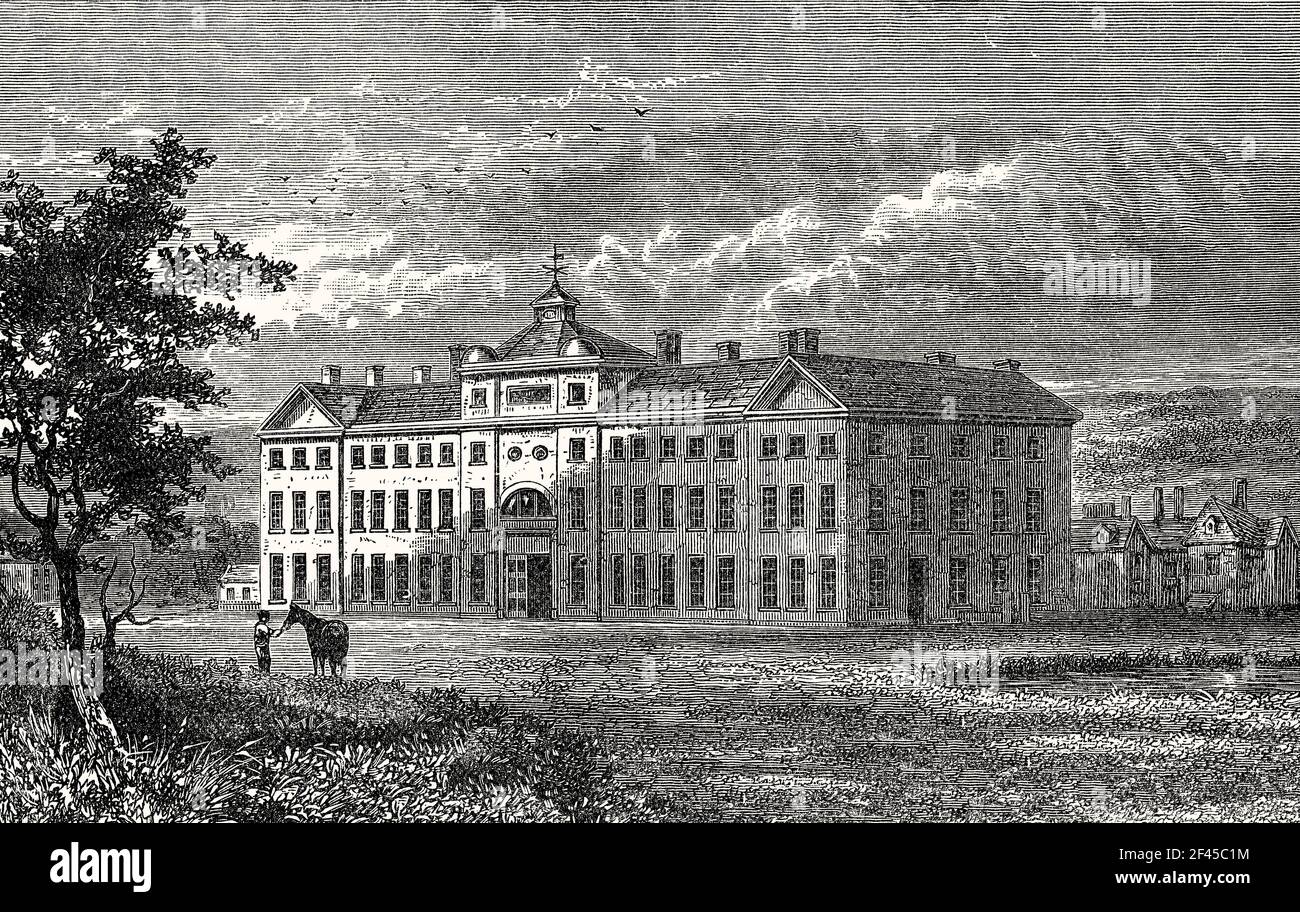 L'usine de fabrication Old Soho, Soho, Birmingham, Angleterre, a été démolie en 1863 Banque D'Images