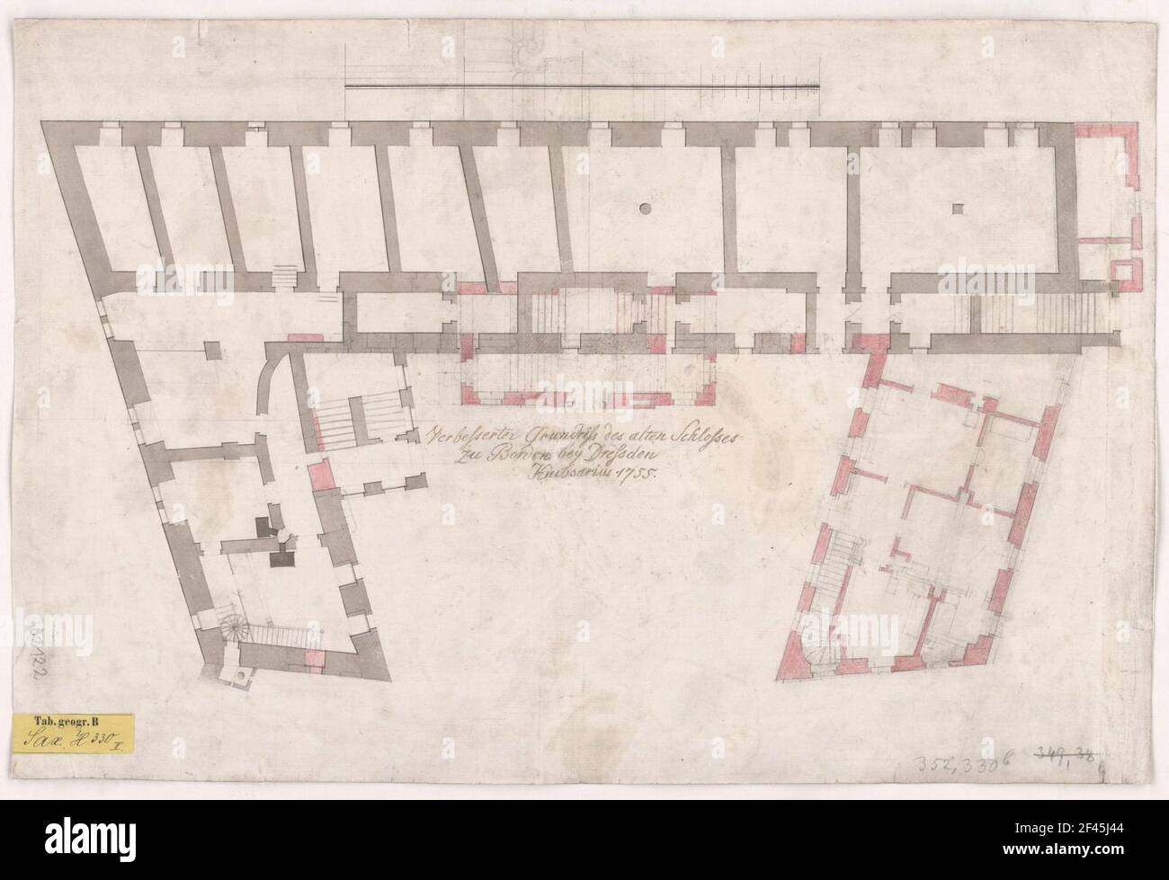 Borthen, ancien château. Design de conversion, plan du rez-de-chaussée Banque D'Images