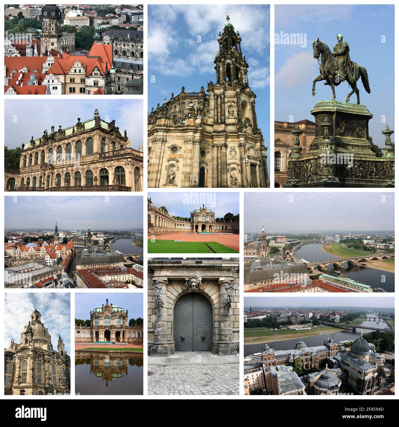 Dresde, Allemagne - Voyage photo collage avec les monuments de la ville. Banque D'Images