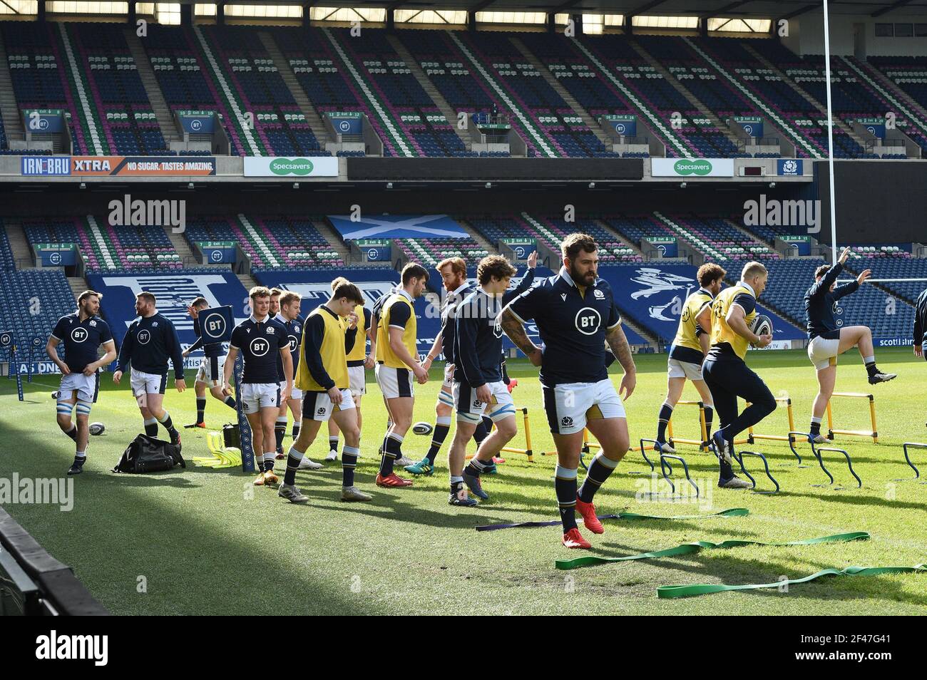 Stade BT Murrayfield, Édimbourg, Écosse, Royaume-Uni. 19 mars 21. Match Guinness des six Nations contre l'Italie . Crédit : eric mccowat/Alay Live News Banque D'Images