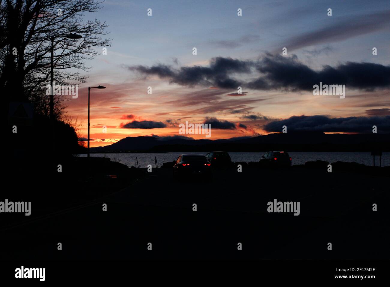 Magnifique coucher de soleil capturé le 18 mars. Bantry, Co Cork. Irlande Banque D'Images