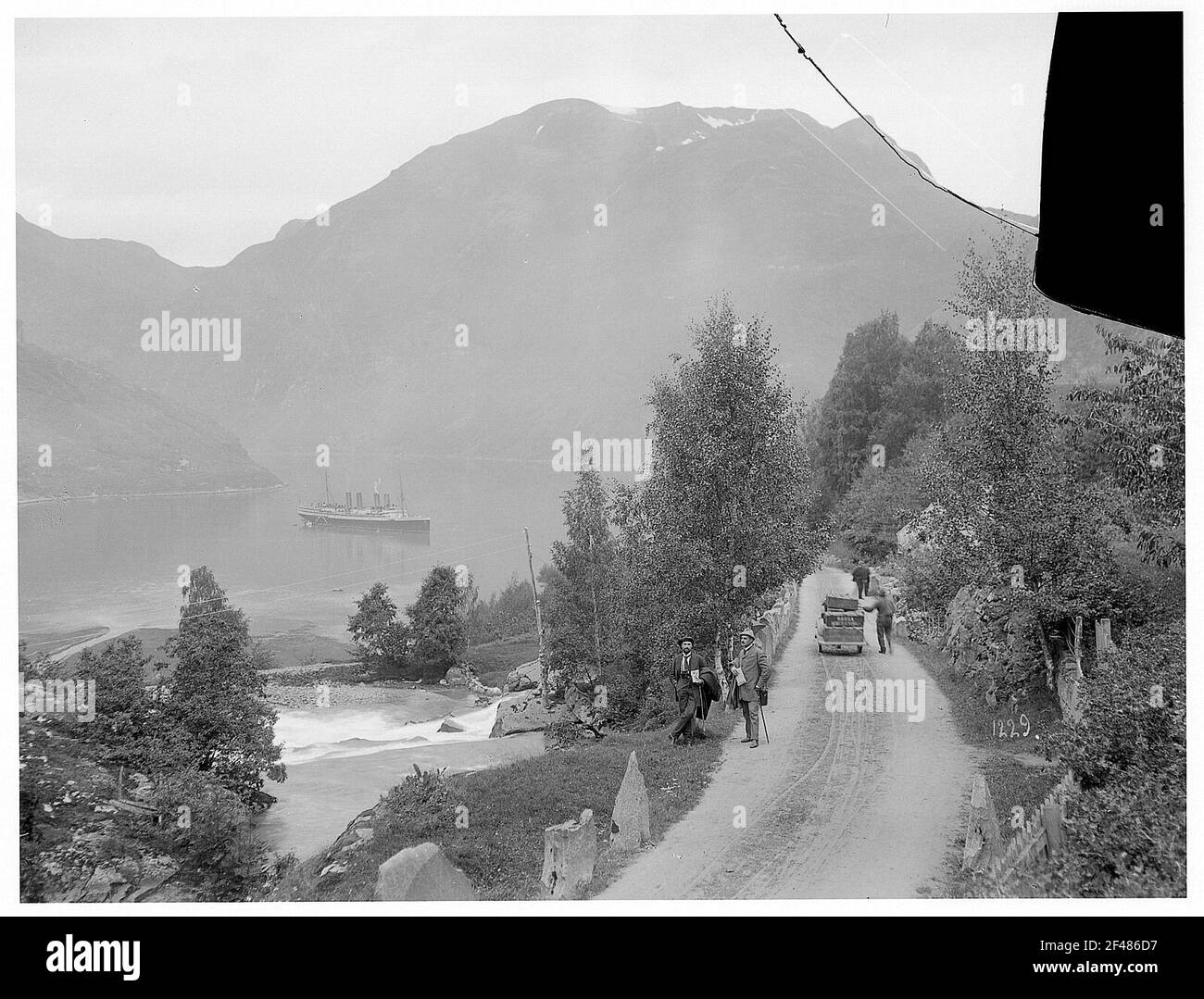 Merok / Norvège: Vue sur le Geirangerfjord avec Victoria Luise Banque D'Images