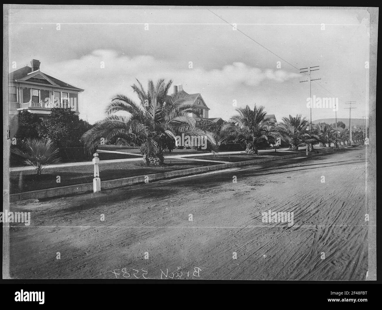 Redlands. A Palm Ave., Redlands, Californie Banque D'Images