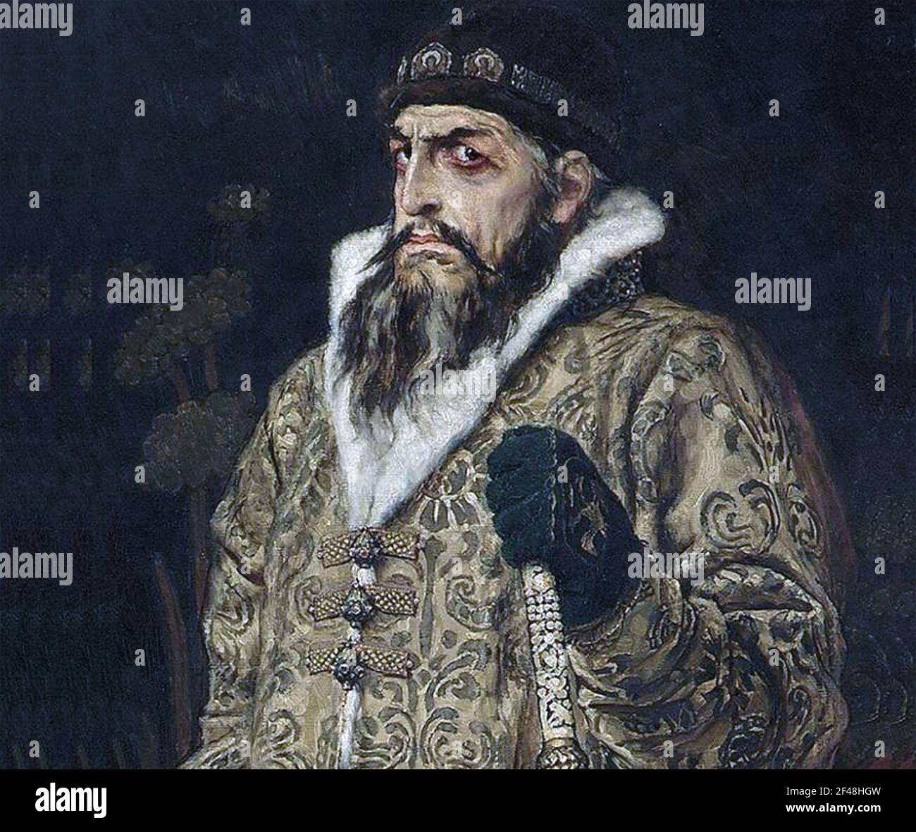 IVAN LE TERRIBLE (1530-1584) Premier tsar de tous les détails de Rus de la peinture de 1897 par Viktor Vassetsov. Banque D'Images