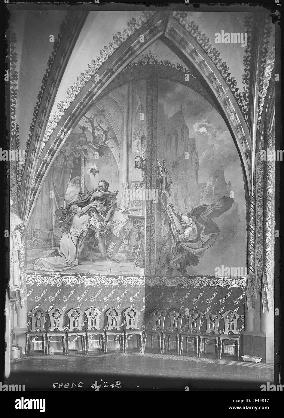 Meissen. Peinture dans le château d'Albrechtsburg Banque D'Images