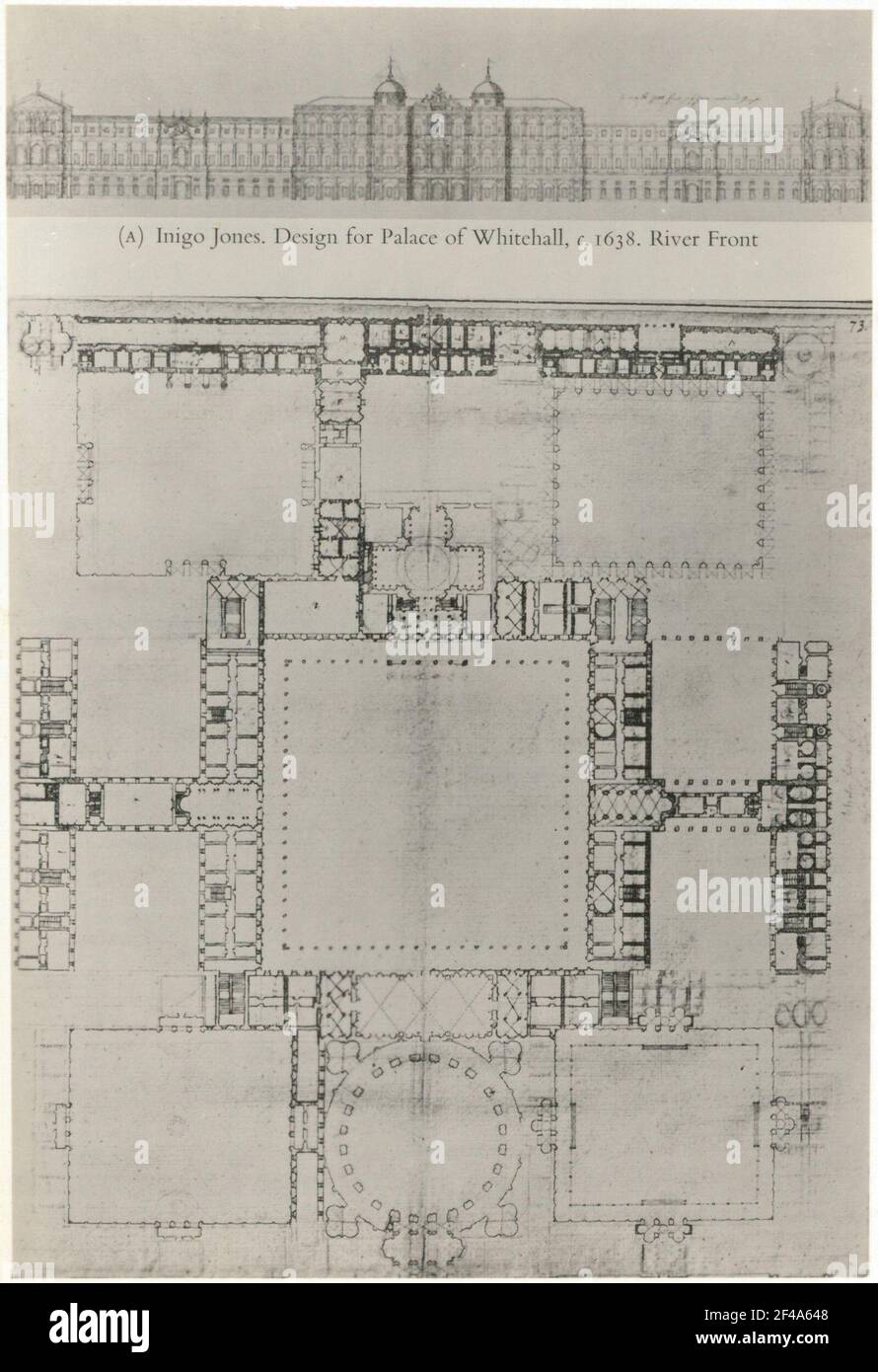 Londres whitehall. Dessin pour le palais de Whitehall et Plan pour le palais de Whitehall. Depuis : Summerson, John Newenham. Architecture en Grande-Bretagne : 1530 à 1830, tableau 47 Banque D'Images Londres whitehall. Dessin pour le palais de Whitehall et Plan pour le palais de Whitehall. Depuis : Summerson, John Newenham. Architecture en Grande-Bretagne : 1530 à 1830, tableau 47 Banque D'Images