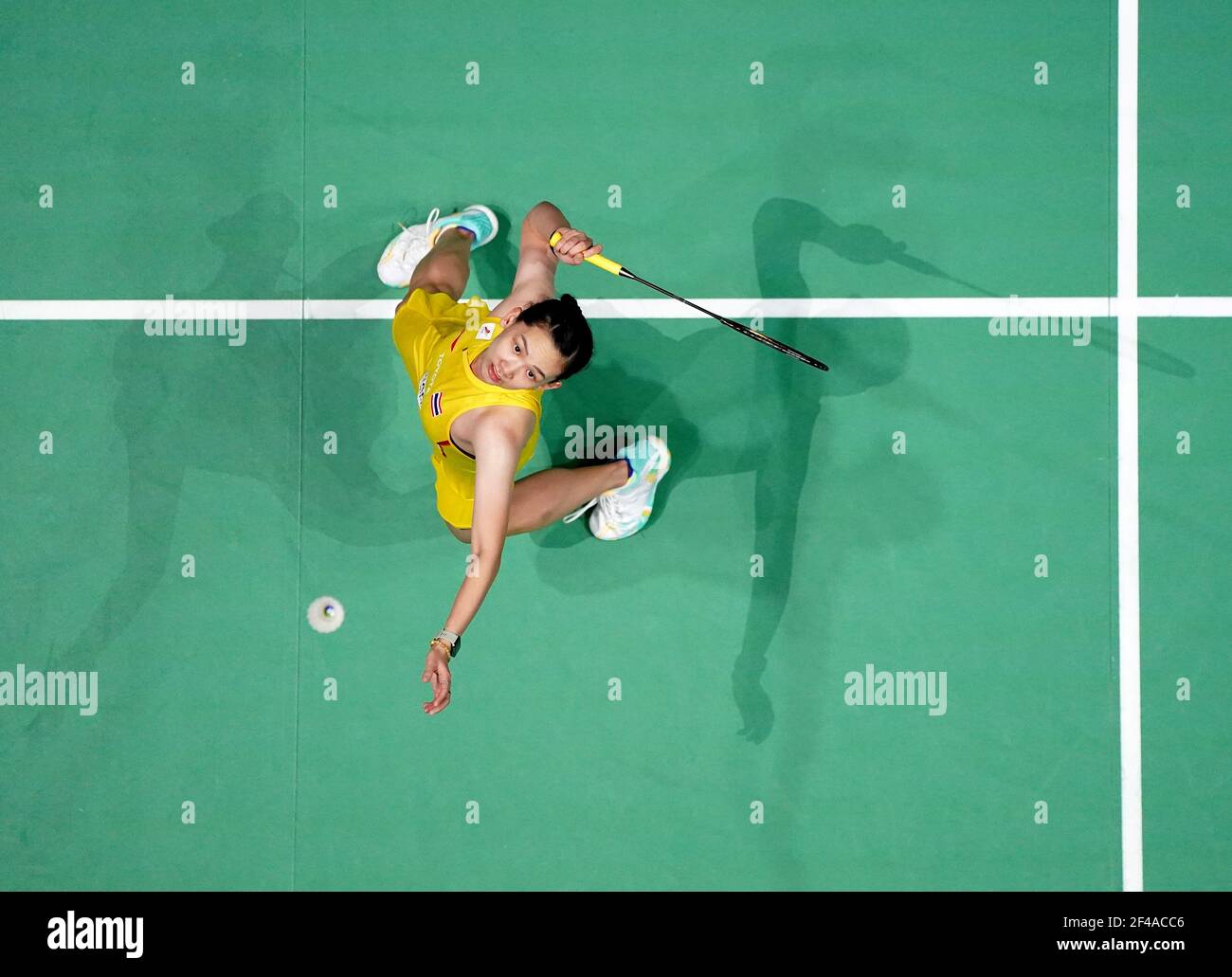 La Thaïlande Pornpawee Chochuwong en action pendant son match contre les États-Unis entre Zhang le troisième jour du YONEX All England Open Badminton Championships à Utilita Arena Birmingham. Date de la photo : vendredi 19 mars 2021. Banque D'Images
