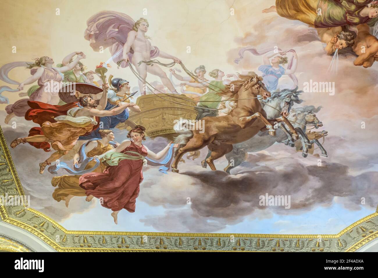 Florence, Italie. Plafond peint dans le palais Pitti (Palazzo Pitti). (À usage éditorial uniquement) Banque D'Images