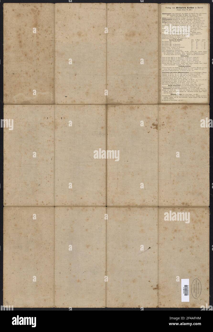 Plan de voyage de la Suisse, env. 1: 500 000, lithographie, 1850 Banque D'Images