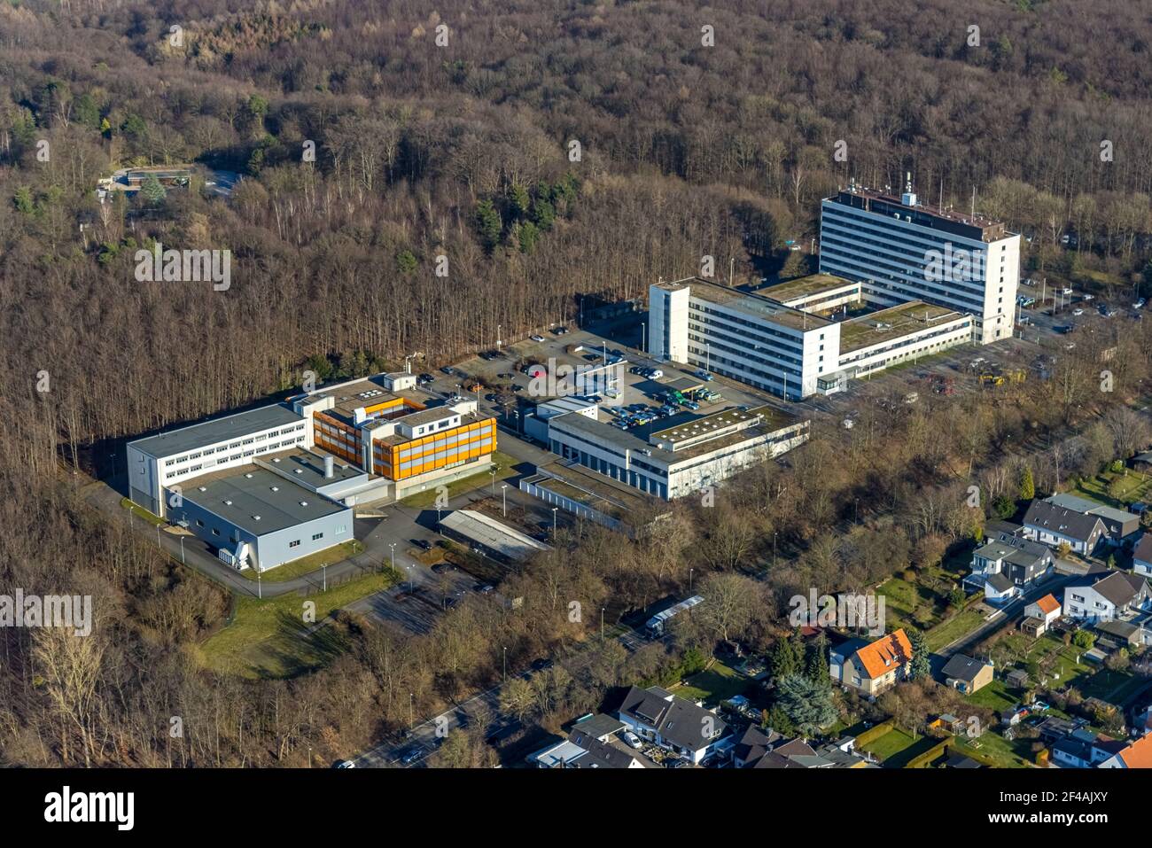 Photographie aérienne, information und Technik NRW - branche Hagen, autorité de police du district de Hagen, Altenhagen, Hagen, région de la Ruhr, Rhénanie-du-Nord-Westphalie, Banque D'Images