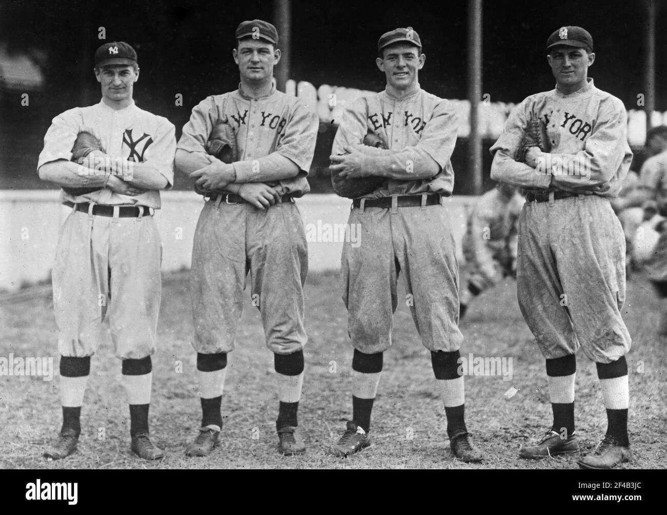 Pi Schwert, Ed Sweeney, les Nunamaker, Arthur Pickering (semi-pro Catcher), New York al Ca. 1915 Banque D'Images