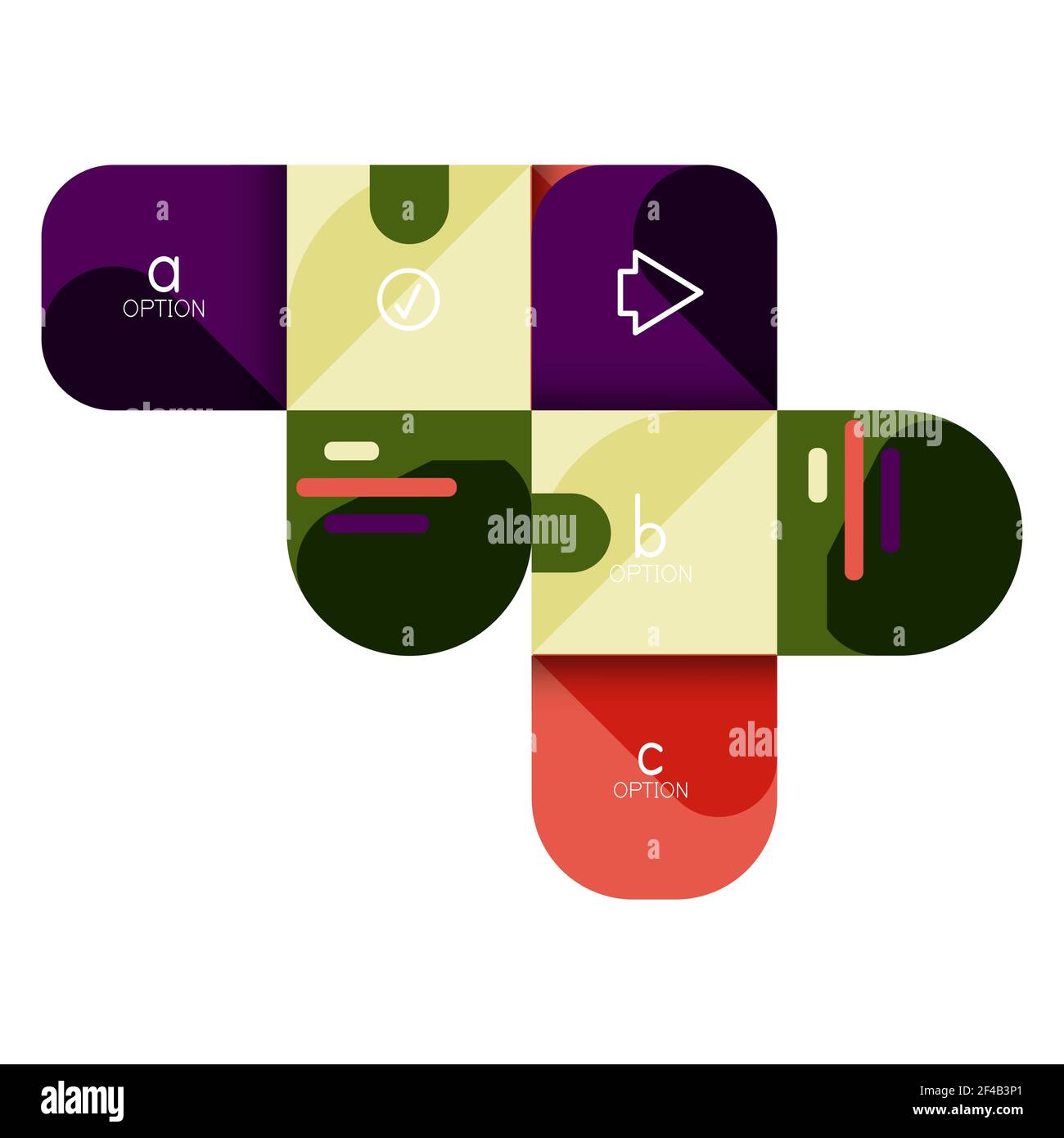 Option infographique et pas à pas dans les carrés arrondis, élément de graphique, graphique, diagramme avec options, pièces, processus. Option infographique et pas à pas dans les carrés arrondis, élément de graphique, graphique, diagramme avec options, pièces, processus. Modèle d'entreprise vectoriel pour la présentation ou la bannière d'informations Web Illustration de Vecteur