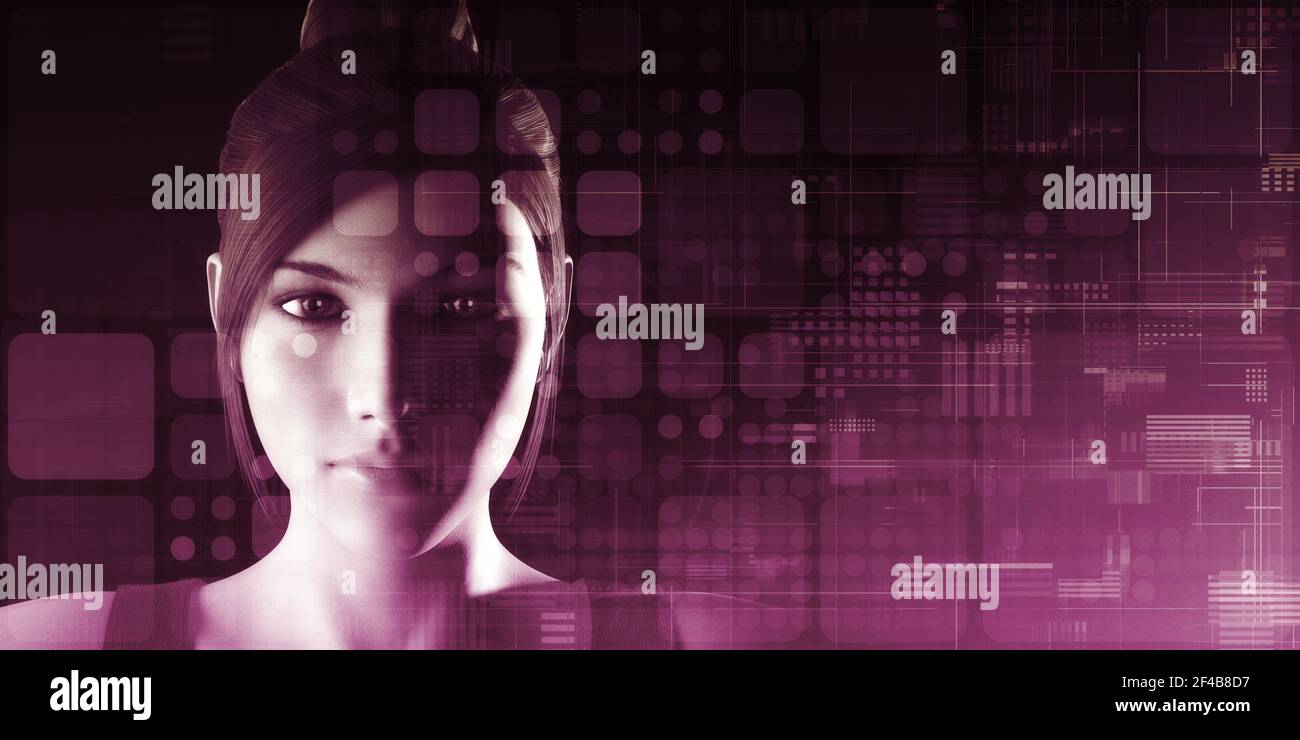 Concept d'implant humain technologie comme concept scifi Banque D'Images