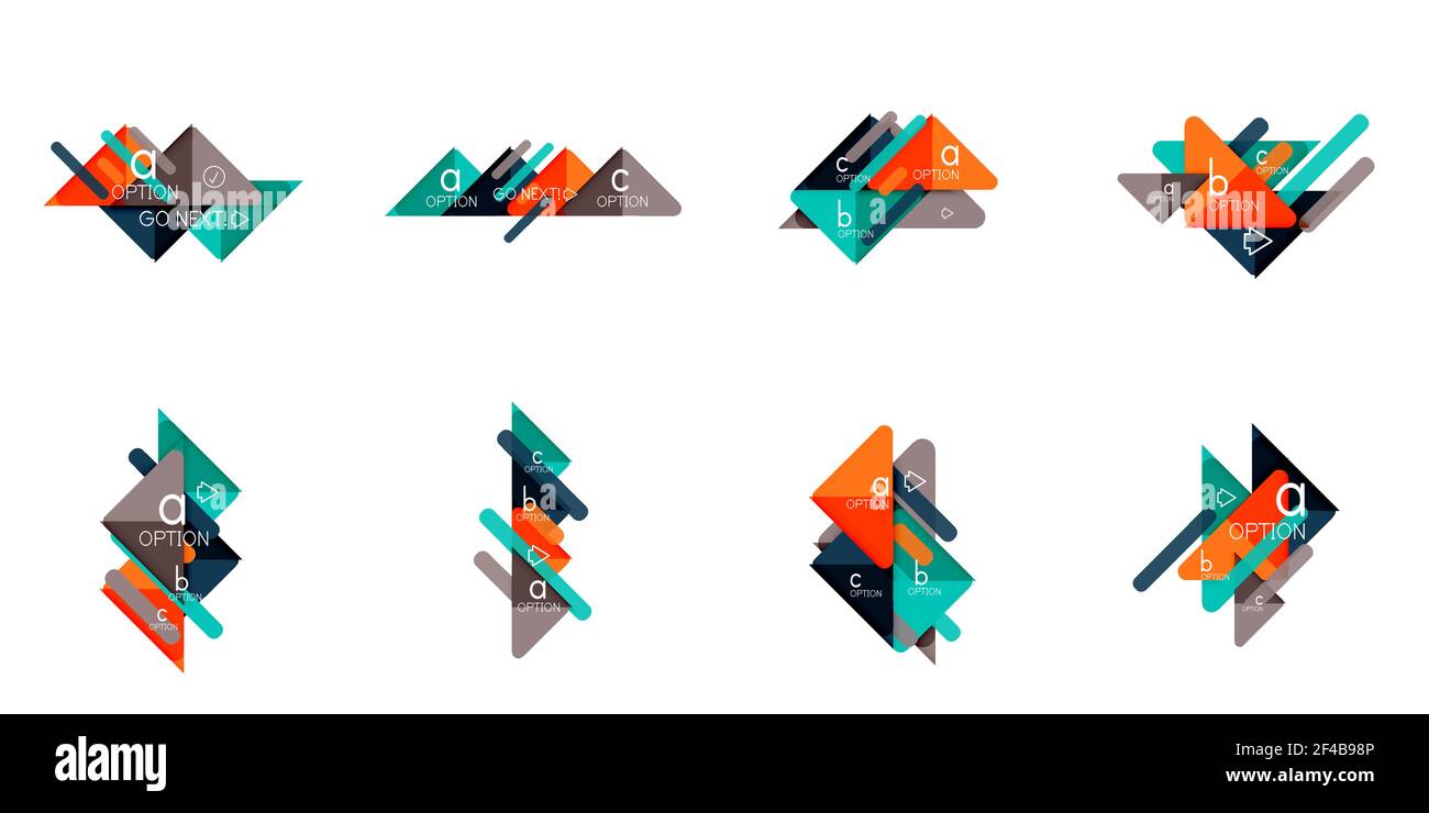 Ensemble d'infographies d'options de triangle, présentations de ...