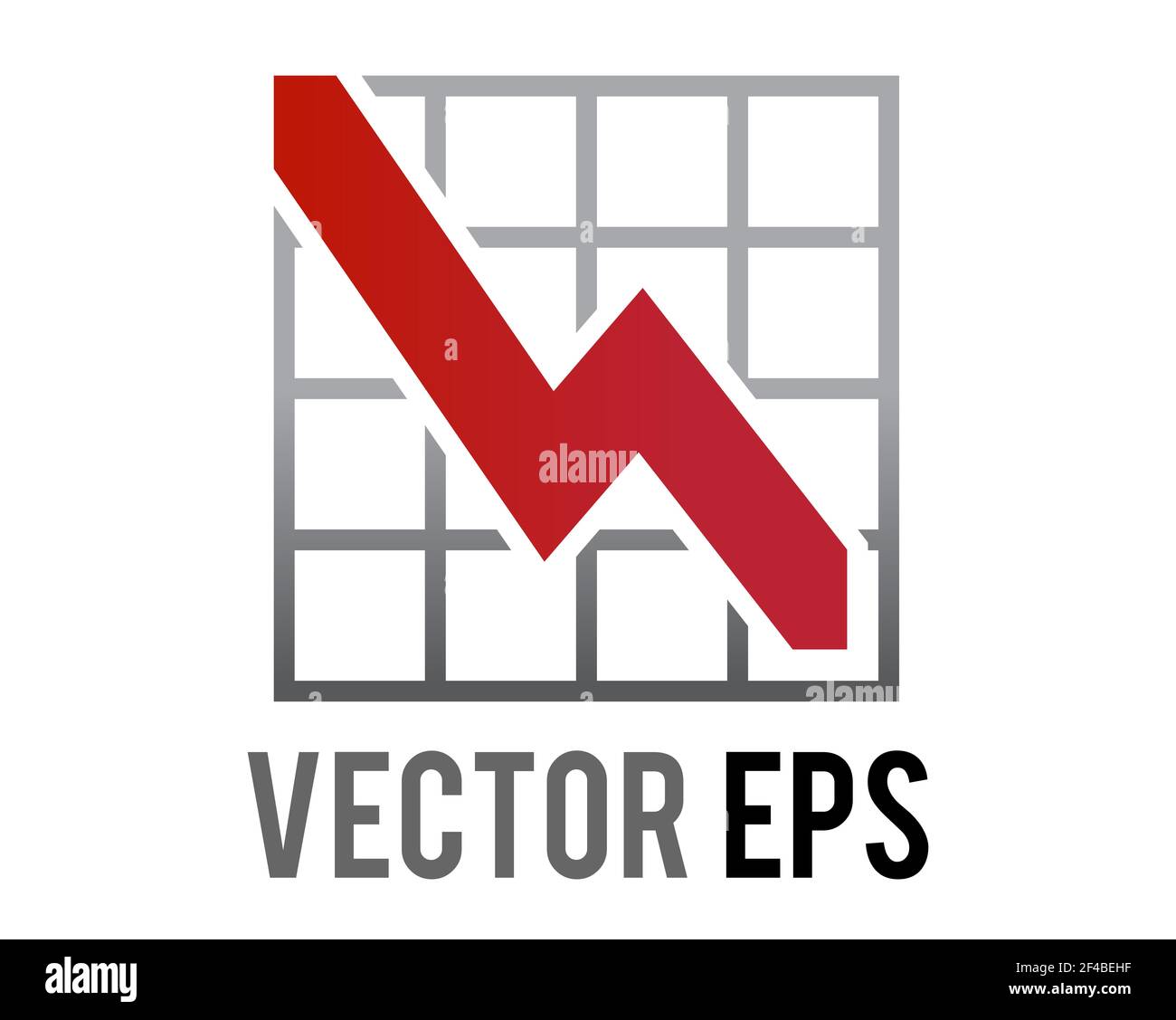 Graphique à barres du rapport de synthèse de la présentation métier Vector Red icône de diminution montrant trois rectangles verticaux de couleur différente Banque D'Images