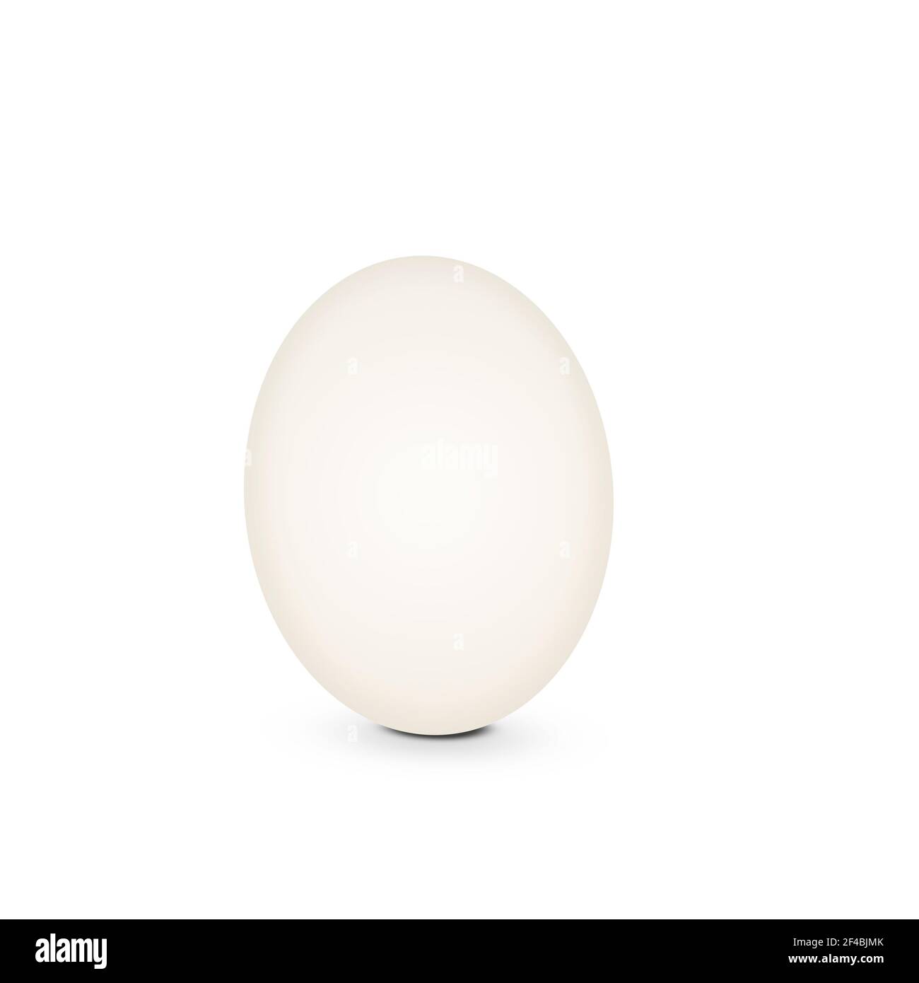 Œuf de poulet blanc isolé sur blanc. Banque D'Images