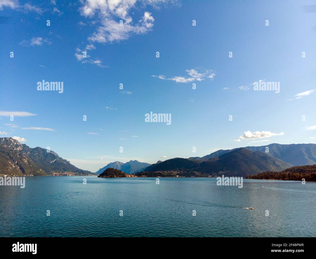 Vue aérienne de Bellagio, Lac de Côme, Italie Banque D'Images