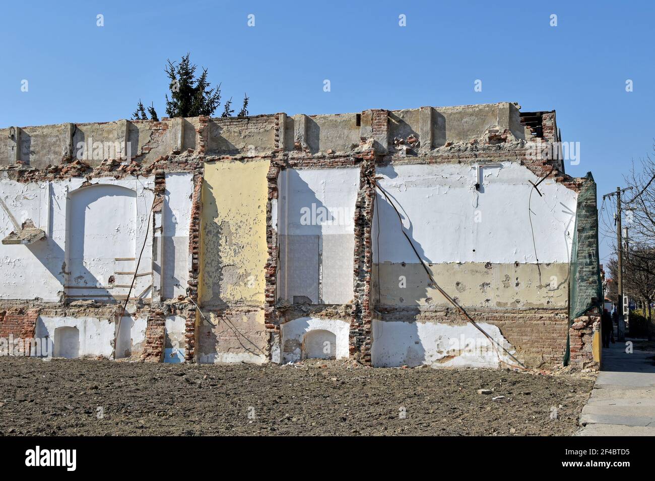 Démolition d'un vieux bâtiment de la ville Banque D'Images