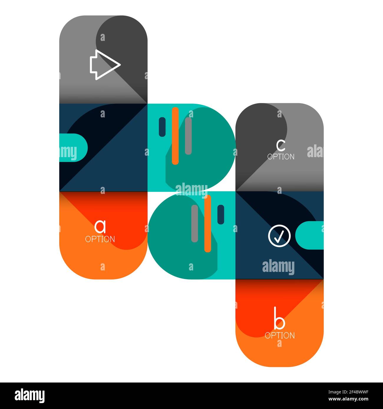 Option infographique et pas à pas dans les carrés arrondis, élément de graphique, graphique, diagramme avec options, pièces, processus. Option infographique et pas à pas dans les carrés arrondis, élément de graphique, graphique, diagramme avec options, pièces, processus. Modèle d'entreprise vectoriel pour la présentation ou la bannière d'informations Web Illustration de Vecteur