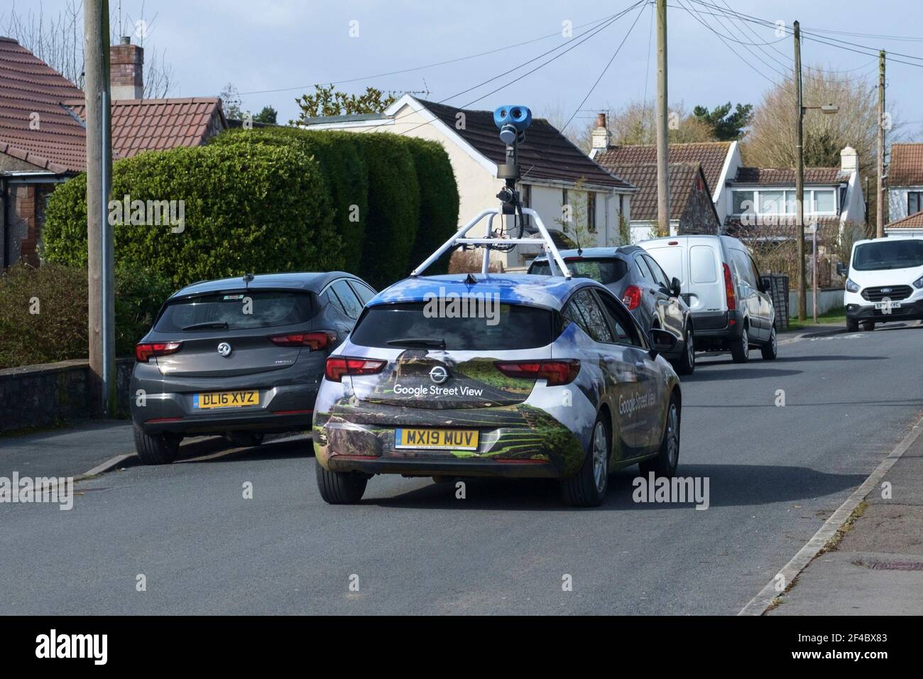 Une voiture google avec vue sur la rue à Patchway Bristol Banque D'Images