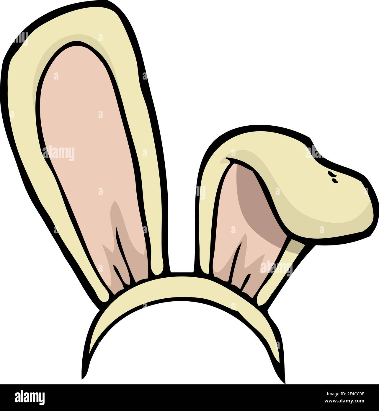Oreilles de lapin de dessin animé sur un fond blanc vector illustration  Image Vectorielle Stock - Alamy