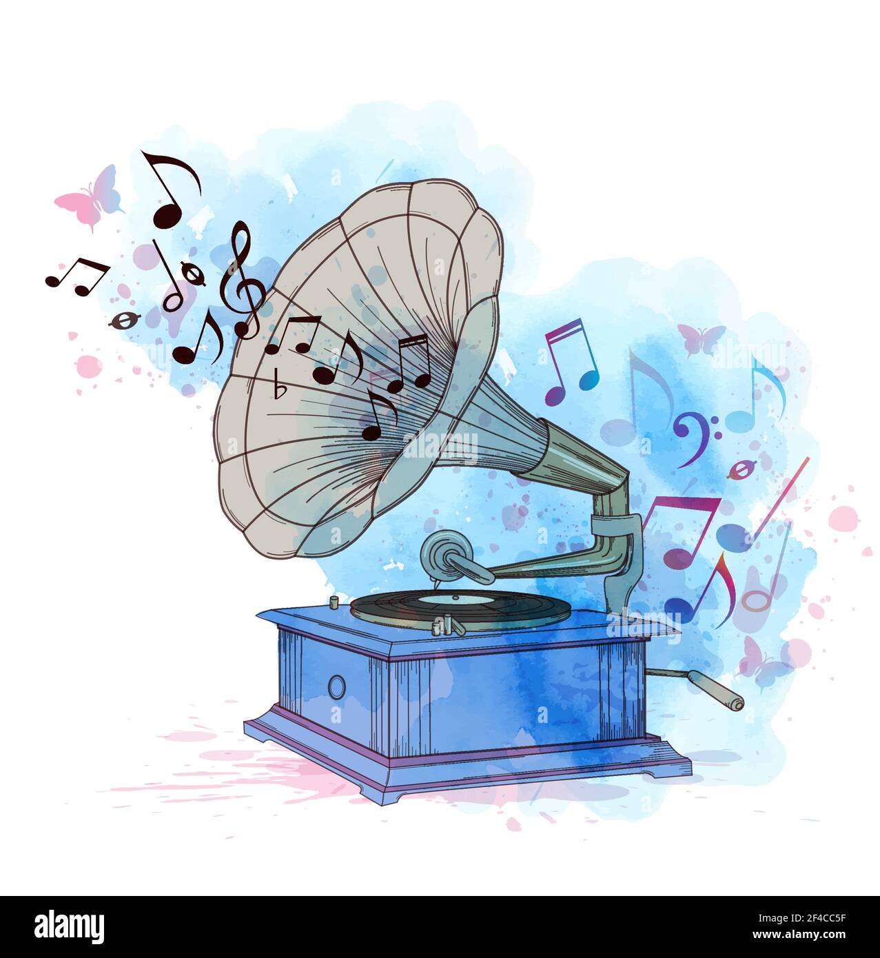 Arrière-plan de la musique vectorielle abstraite avec une texture gramophone vintage et aquarelle bleue. Fond musical avec gramophone vintage Illustration de Vecteur Arrière-plan de la musique vectorielle abstraite avec une texture gramophone vintage et aquarelle bleue. Fond musical avec gramophone vintage Illustration de Vecteur