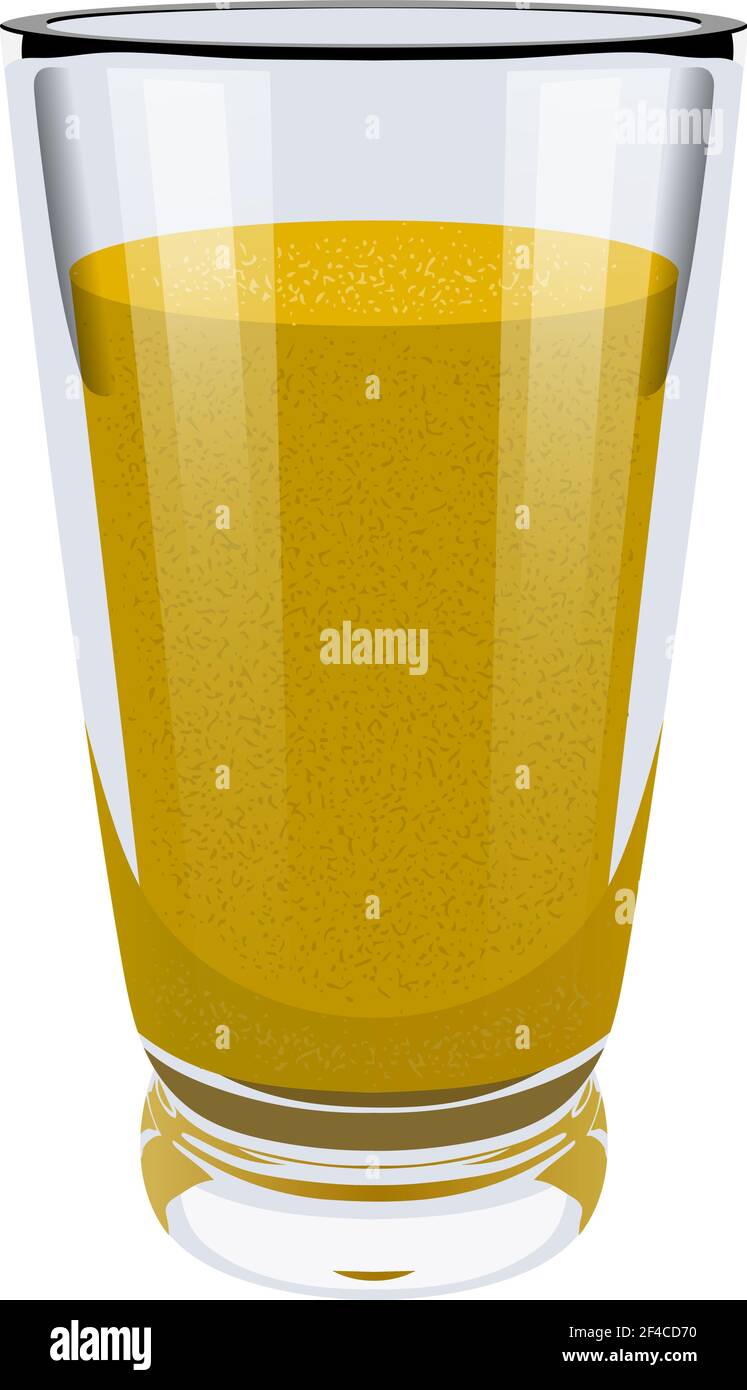 Représentation vectorielle réaliste d'une tasse en verre haut avec smoothies jaunes. Une saine alimentation. Petit déjeuner végétalien. Alimentation végétarienne équilibrée. Illustration de la nourriture naturelle. Illustration de Vecteur