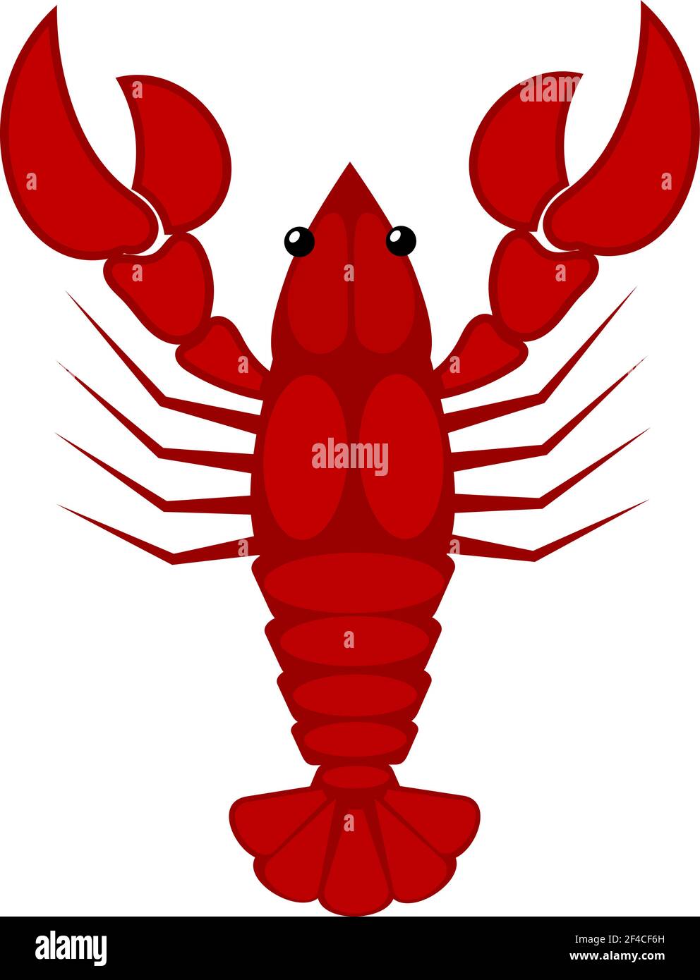 Illustration vectorielle d'un homard rouge sur fond blanc. Cuisine de style caricature. Monde animal de la mer. Illustration de Vecteur