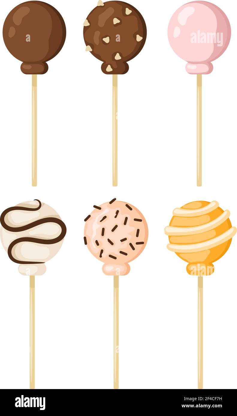 Définir l'illustration vectorielle de la nourriture douce Lollipop. Loclipe colorée isolée sur une illustration vectorielle blanche. Bonbon Lollipop sucrerie. Définir le vecteur de dessin animé Lollipop. Illustration de Vecteur