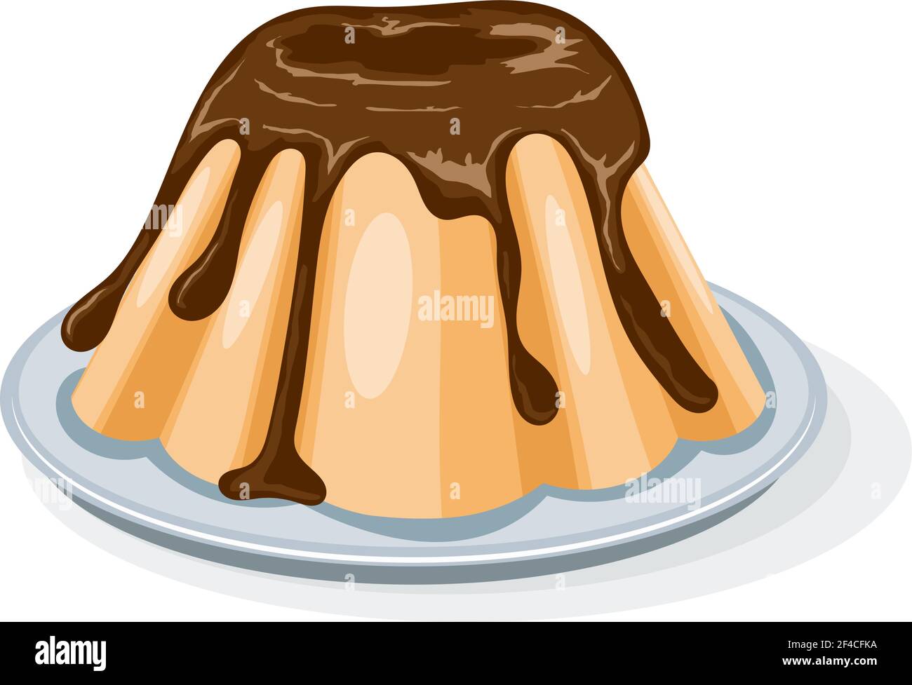 Illustration de couleur vectorielle autour d'un gâteau au fromage doux sur une assiette. Cheesecake au chocolat. Illustration du vecteur de stock Illustration de Vecteur