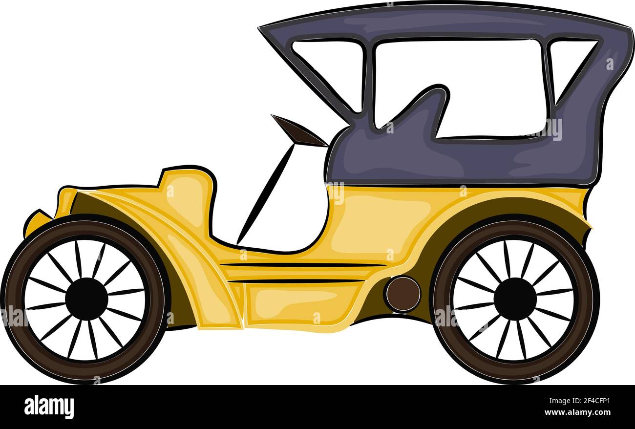 Illustration vectorielle d'un schéma de la voiture d'époque abstraite Illustration de Vecteur