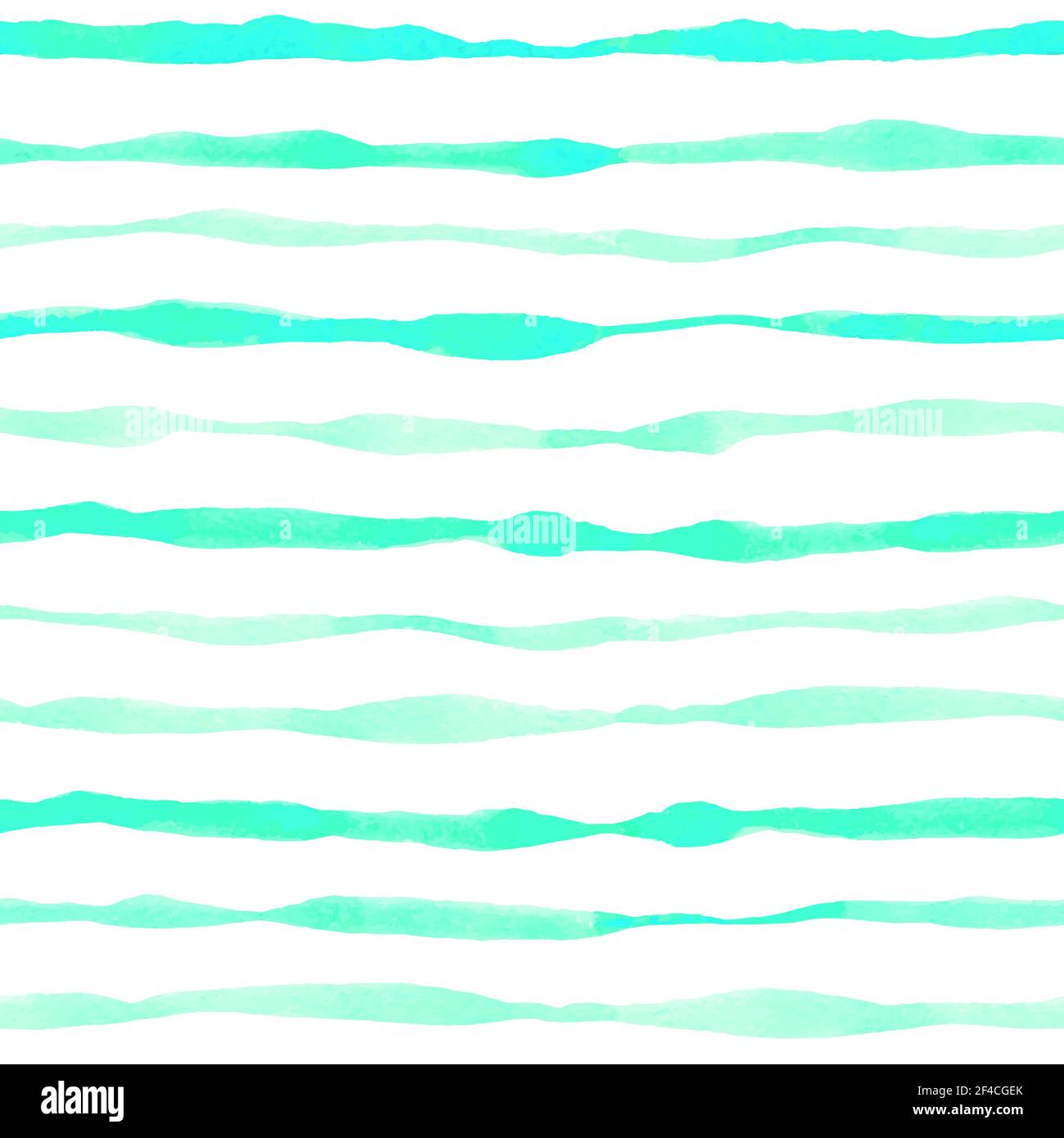 Lumineux bleu transparent avec motif à rayures aquarelle lignes ondulées. Hand drawn vector background Illustration de Vecteur