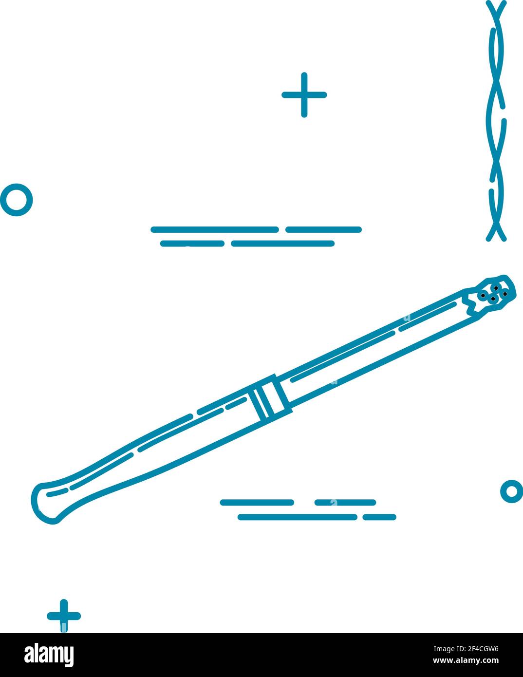 Illustration vectorielle d'une icône en forme de ligne plate d'un porte-cigarette. Dessin linéaire abstrait pour la conception web Illustration de Vecteur