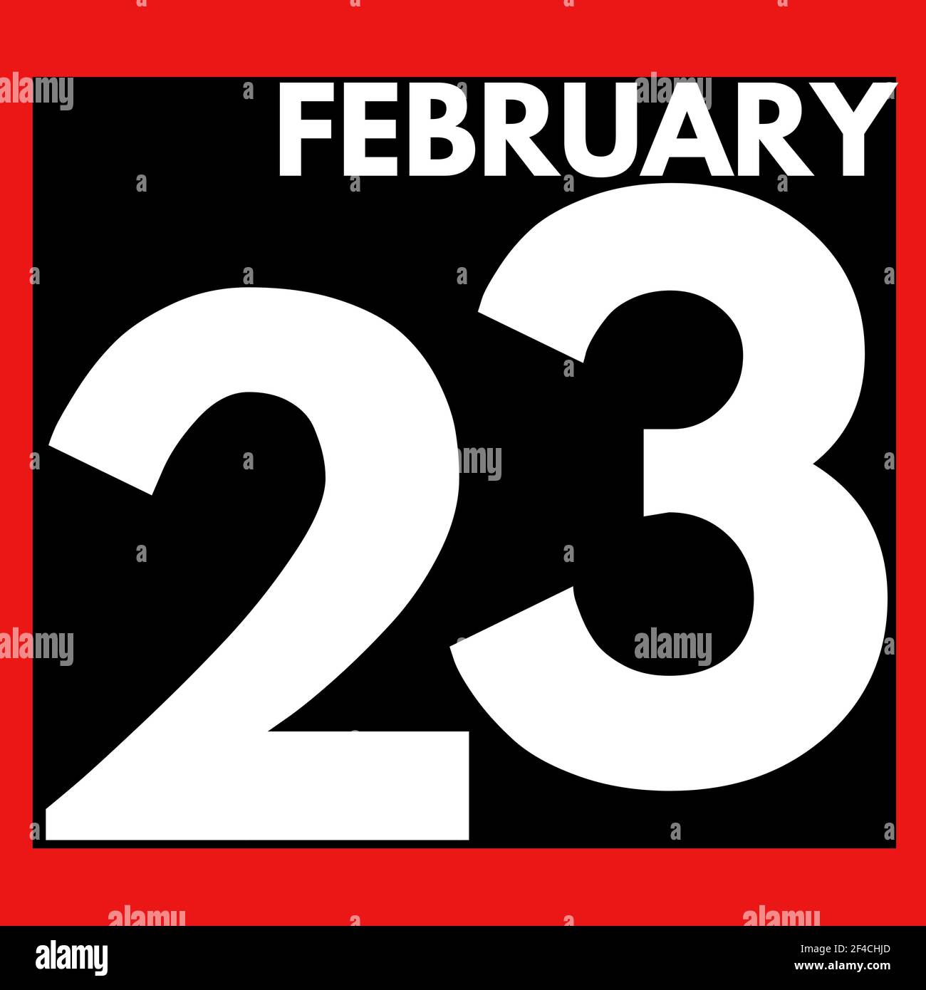 Février 23 . Moderne icône de calendrier quotidien .date, jour, mois  .calendrier pour le mois de février Photo Stock - Alamy