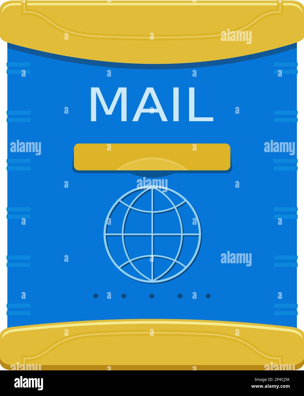 Illustration vectorielle d'une boîte aux lettres bleue abstraite sur fond blanc. Boîte postale, style dessin animé. Boîte aux lettres Illustration de Vecteur