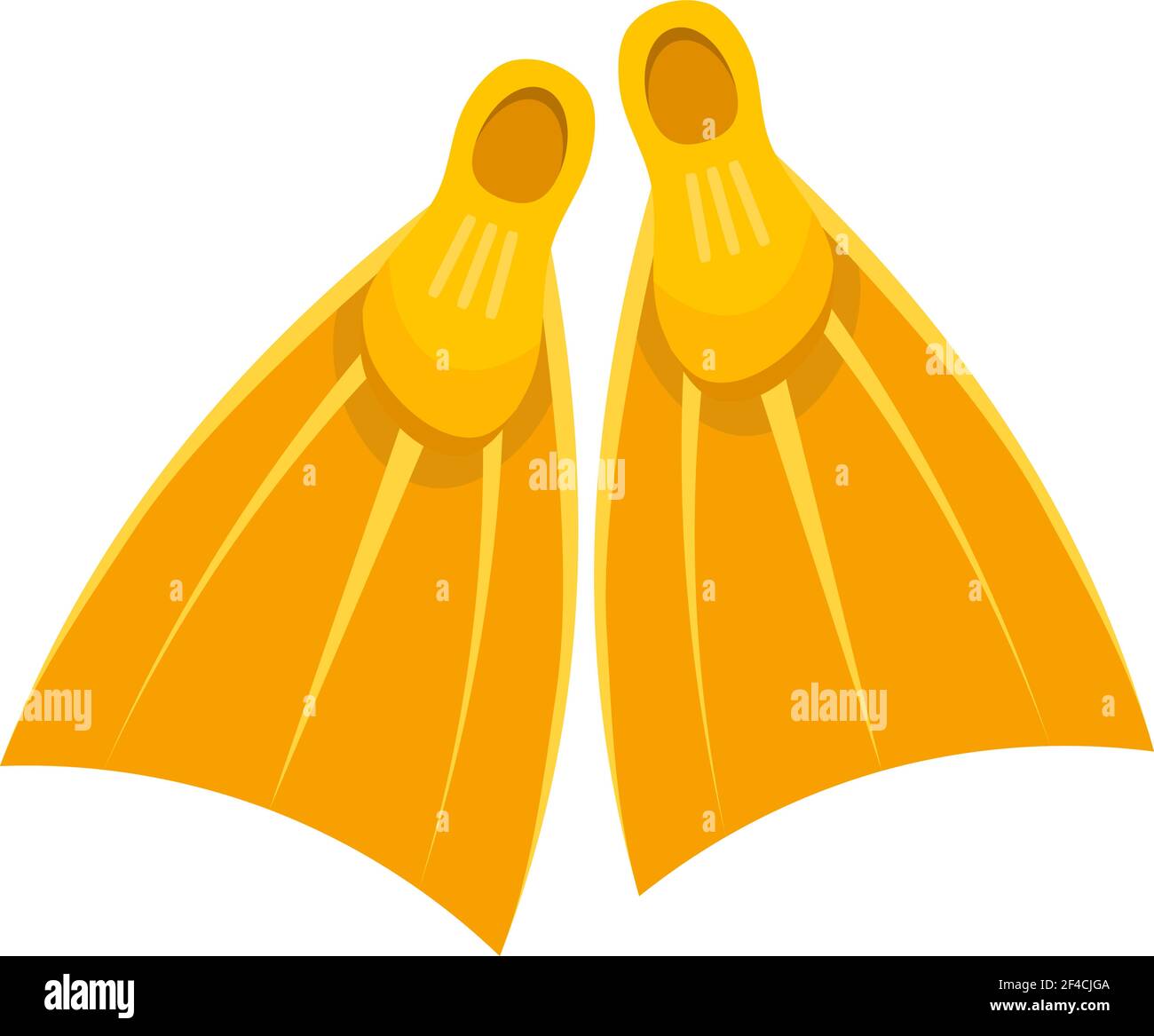 Illustration vectorielle d'une paire d'ailettes en caoutchouc jaune sur fond blanc. Papas de dessin animé pour la plongée. Hobbies et divertissements d'été. Vecteur de stock Illustration de Vecteur